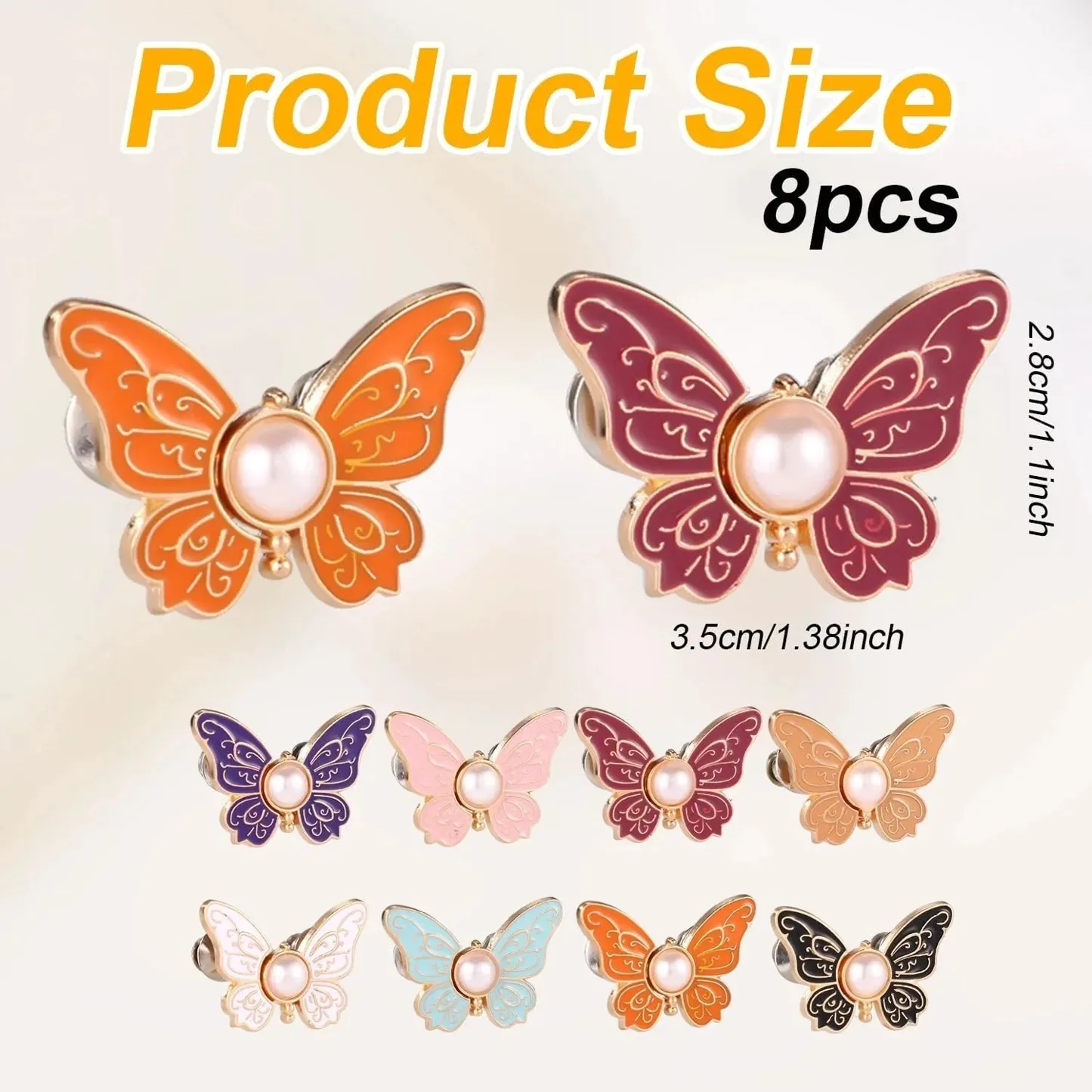 ๐ฆ 8PCS Butterfly Waist Buckle Set for Dresses & Clothing