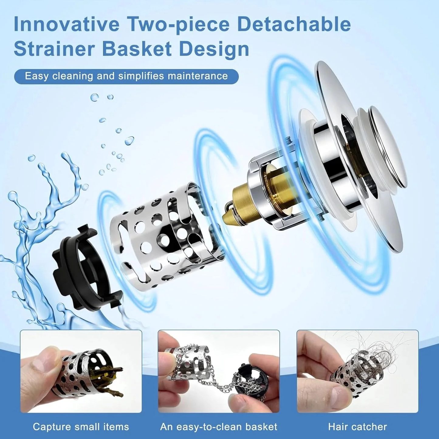๐ฅ Upgraded 3-in-1 Drain Strainer That Stops Sink Clogs